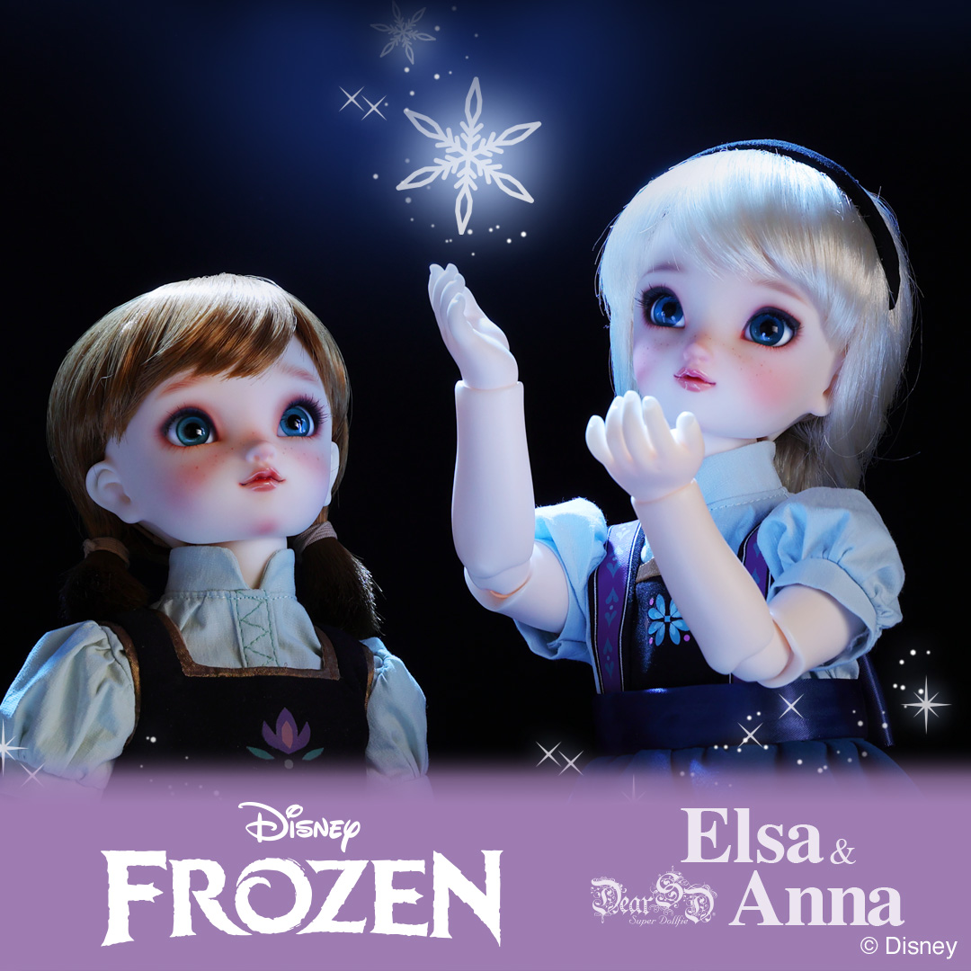 Frozen Anna and Elsa, from Disney Dear Super Dollfie Collection 