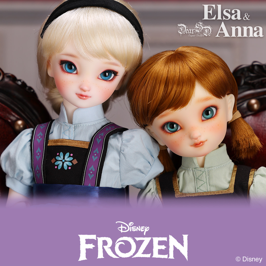 Frozen Anna and Elsa, from Disney Dear Super Dollfie Collection